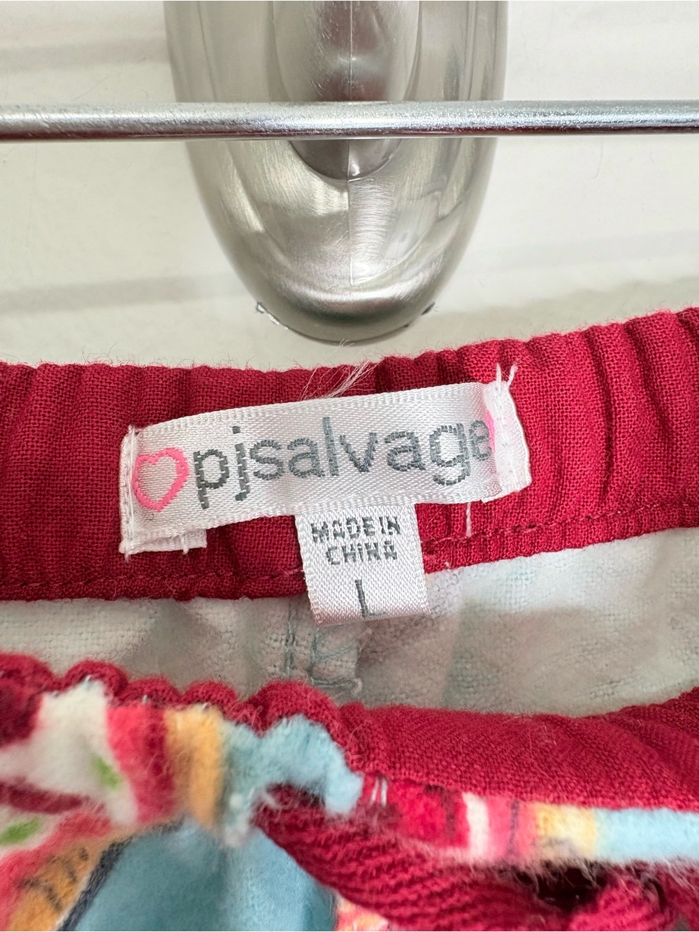 PJ Salvage Pizza Lover Flannel Pajama Set NWT Women’s Large Cotton Blue - Picture 12 of 15